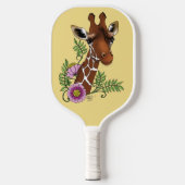 Giraffe Geel Portretbloemen Pickleball Paddle (Voorkant)