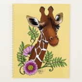 Giraffe Geel Portretbloemen Planner (Voorkant)