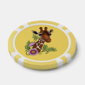 Giraffe Geel Portretbloemen Poker Chips (Enkel)