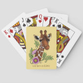 Giraffe Geel Portretbloemen Pokerkaarten (Achterkant)