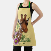 Giraffe Geel Portretbloemen Schort (Insitu)