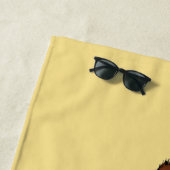 Giraffe Geel Portretbloemen Strandlaken (In situ)