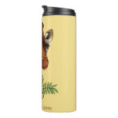 Giraffe Geel Portretbloemen Thermosbeker (Geroteerd rechts)