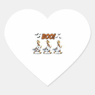 Giraffe Geestenoptocht Halloween BOO! � Grappig Gr Hart Sticker