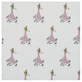 Giraffe gekleurd roze stof