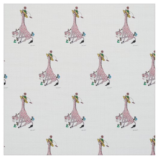 Giraffe gekleurd roze stof (Swatch)
