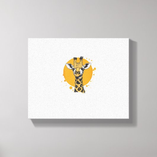 Giraffe Gele Zon Abstract Dierenportret  Canvas Afdruk (Voorkant)