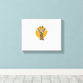Giraffe Gele Zon Abstract Dierenportret  Canvas Afdruk (Insitu (Houten vloer))