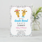 Giraffe gender onthult partijuitnodiging kaart (Staand voorkant)
