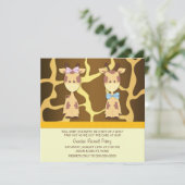 Giraffe Gender Reveal Party Kaart (Staand voorkant)