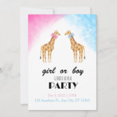 Giraffe Genderkwesties onthullen uitnodiging voor  (Voorkant)