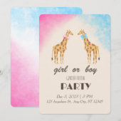 Giraffe Genderkwesties onthullen uitnodiging voor  (Voorkant / Achterkant)