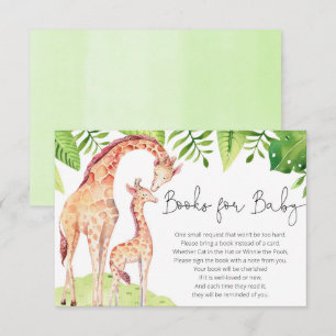 Giraffe genderneutrale safariboeken voor baby informatiekaartje