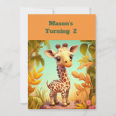 Giraffe Genderneutrale uitnodigingen op de geboort (Voorkant)