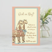 Giraffe Genderonderzoek Uitnodiging (Staand voorkant)