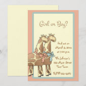 Giraffe Genderonderzoek Uitnodiging (Voorkant / Achterkant)