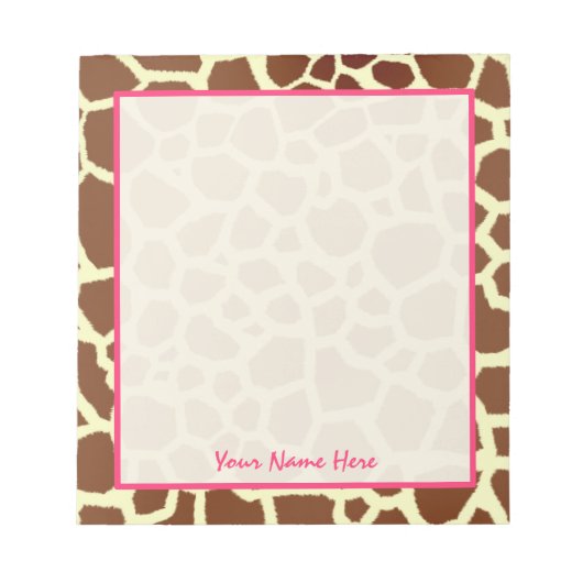 Giraffe Gepersonaliseerd Notitieblok (Voorkant)