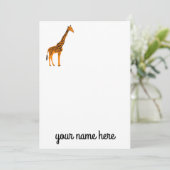 Giraffe Gepersonaliseerde briefkaarten (Staand voorkant)