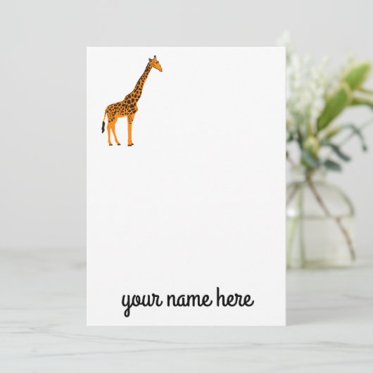 Giraffe Gepersonaliseerde briefkaarten (Staand voorkant)