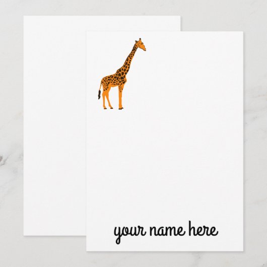 Giraffe Gepersonaliseerde briefkaarten (Voorkant / Achterkant)