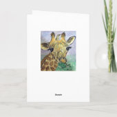 Giraffe gepersonaliseerde kunst verjaardagskaart v kaart (Achterkant)