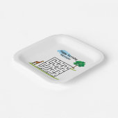 Giraffe gepersonaliseerde verjaardagsdoolhof puzze papieren bordje (Gebogen)