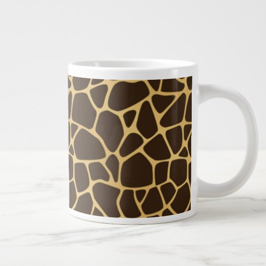 Giraffe geplaatst achtergrond grote koffiekop (Rechts)