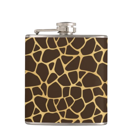 Giraffe geplaatst achtergrond heupfles (Voorkant)