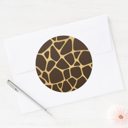 Giraffe geplaatst achtergrond ronde sticker (Envelop)