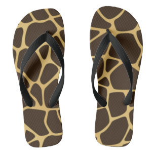 Giraffe geplaatst achtergrond teenslippers