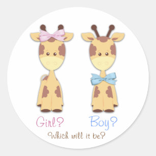 Giraffe Geslacht onthullen Ronde Sticker