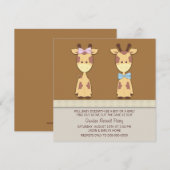 Giraffe Geslacht Reveal Feest Kaart (Voorkant / Achterkant)