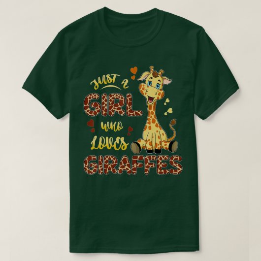 Giraffe gewoon een meisje dat van Giraffes houdt G T-shirt (Design voorkant)