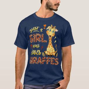Giraffe gewoon een meisje dat van Giraffes houdt G T-shirt