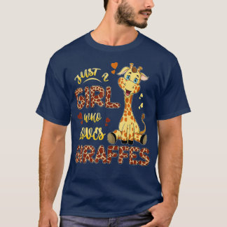 Giraffe gewoon een meisje dat van Giraffes houdt G T-shirt