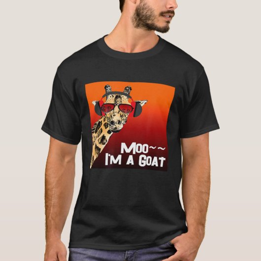 Giraffe Gezegde Moo I Am A Goat Music T-shirt (Voorkant)