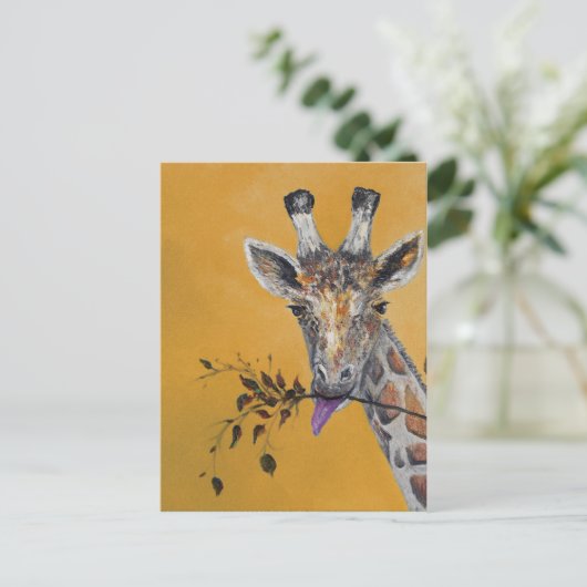 Giraffe gezicht schilderen briefkaart (Staand voorkant)