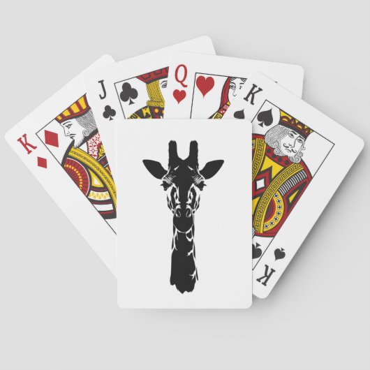 Giraffe Gezicht Silhouet Pokerkaarten (Achterkant)