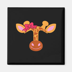 Giraffe Gezicht Wimpers Boog Leraren Dag Halloween Magneet