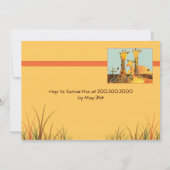 Giraffe Gezin Kids Verjaardagsfeest Kaart (Achterkant)