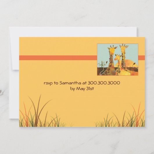 Giraffe Gezin Kids Verjaardagsfeest Kaart (Achterkant)