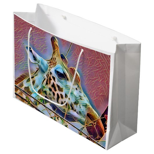 GIRAFFE GIFT BAG GROOT CADEAUZAKJE (Voorkant Gekanteld)