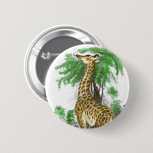 Giraffe Gifts Ronde Button 5,7 Cm (Voorkant /achterkant)