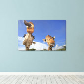 Giraffe (Giraffa camelopardalis) 2 Canvas Afdruk (Insitu (Houten vloer))