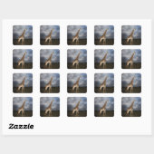 Giraffe (Giraffa camelopardalis) Vierkante Sticker (Vel)