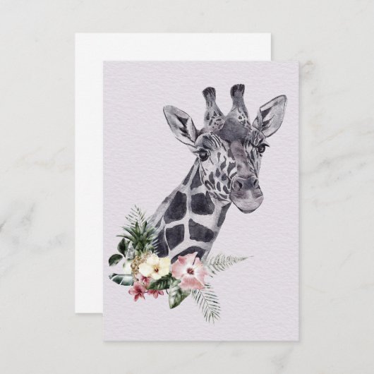 Giraffe Giraffe Lover met ventilator Informatiekaartje (Voorkant / Achterkant)