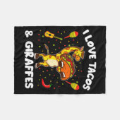 Giraffe Giraffes I Love Tacos And Giraffes Funny G Fleece Deken (Voorkant (Horizontaal))