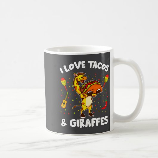 Giraffe Giraffes I Love Tacos And Giraffes Funny G Koffiemok (Rechts)