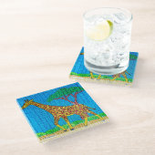 Giraffe - Glas Onderzetter (Schuin)