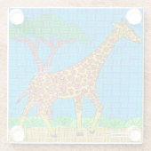 Giraffe - Glas Onderzetter (Achterkant)